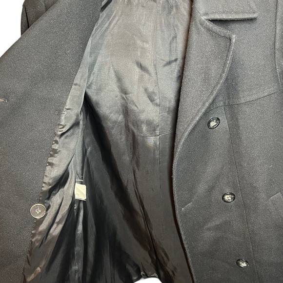 Kristen Blake Lambswool Shell Black Medium Length Button Coat Women’s Size 6 - Picture 5 of 9